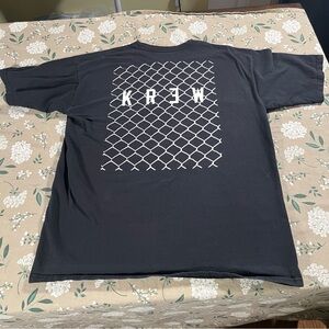 Vintage Krew Skateboarding Shirt Large Black Double Sided Y2K Skate Punk